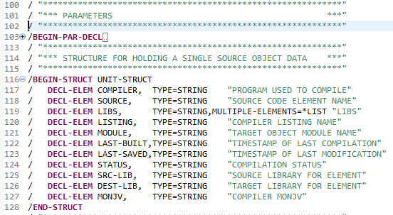Code folding in SDF editor