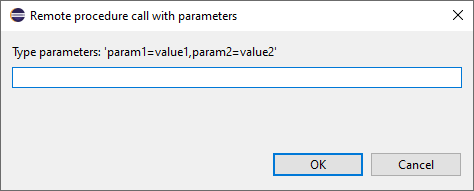 Remote call procedure with parameters dialog
